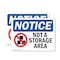 Signmission Not A Storage Area, 18 in W x Rectangle, Plastic OS-2PACK-NS-P-1218-L-16252 - alternate 1